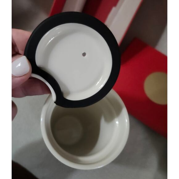 NEW Box Starbucks Limited Ceramic Travel Mug 12Oz Kid's Finger Paint Lid 2015 - Picture 7 of 9